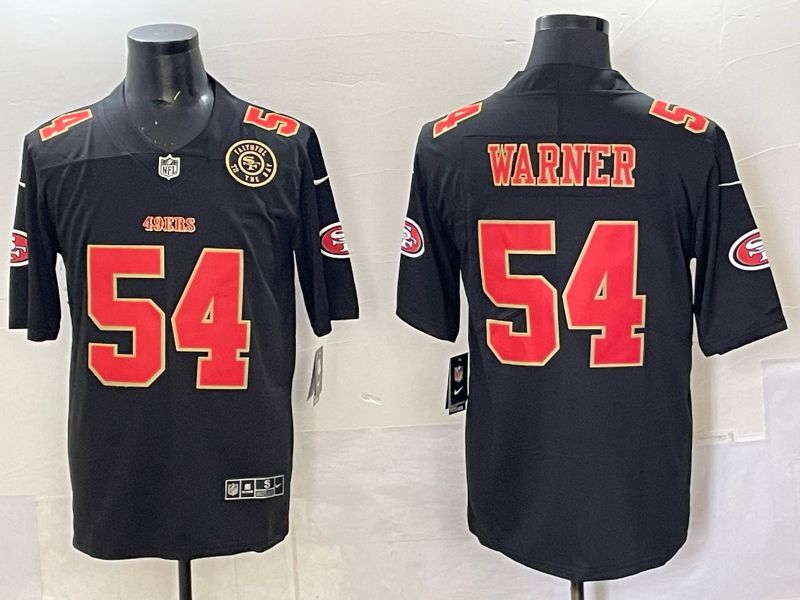 Men San Francisco 49ers #54 Warner Black gold Nike Limited NFL 2025 Jersey style 03->san francisco 49ers->NFL Jersey